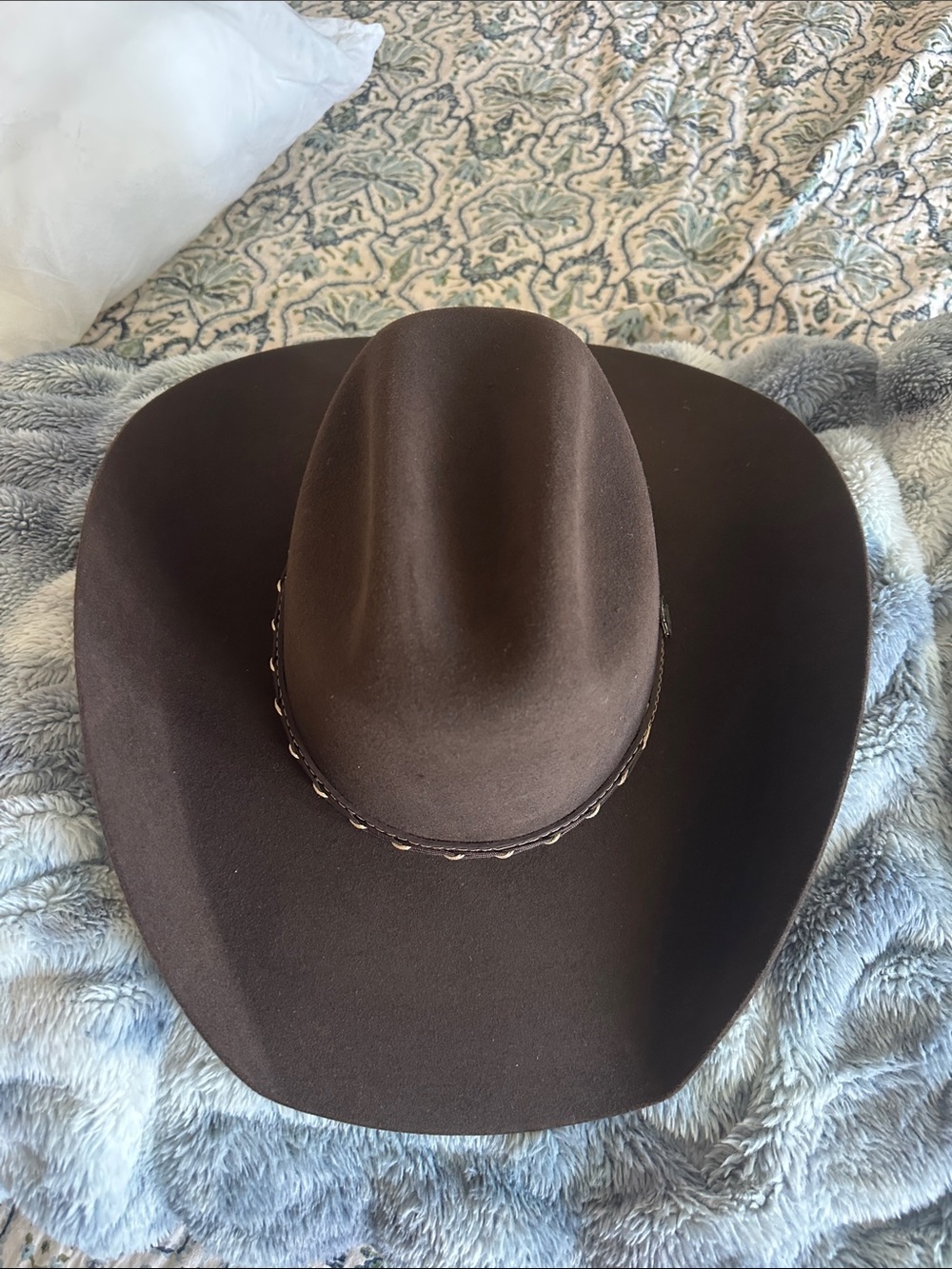 Unisex Dark Brown Felt cavenders Cowboy Hat with Decorative Band